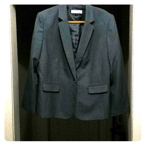 Grey & White Pinstripe Blazer